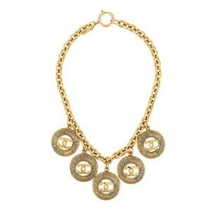 B-22. Chanel Logo Charm Necklace